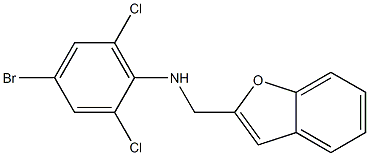 N-(1-benzofuran-2-ylmethyl)-4-bromo-2,6-dichloroaniline Struktur