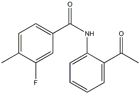 N-(2-acetylphenyl)-3-fluoro-4-methylbenzamide Struktur