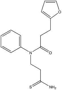 N-(2-carbamothioylethyl)-3-(furan-2-yl)-N-phenylpropanamide Struktur