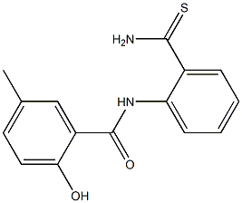 N-(2-carbamothioylphenyl)-2-hydroxy-5-methylbenzamide Struktur