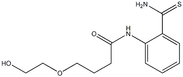 N-(2-carbamothioylphenyl)-4-(2-hydroxyethoxy)butanamide Struktur