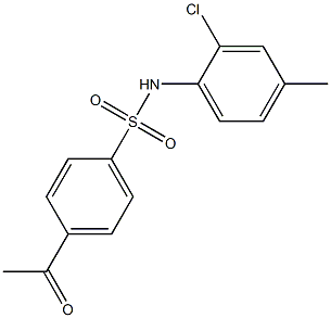 N-(2-chloro-4-methylphenyl)-4-acetylbenzene-1-sulfonamide Struktur