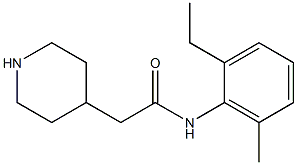 N-(2-ethyl-6-methylphenyl)-2-piperidin-4-ylacetamide Struktur