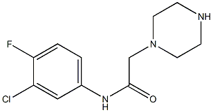 N-(3-chloro-4-fluorophenyl)-2-(piperazin-1-yl)acetamide Struktur