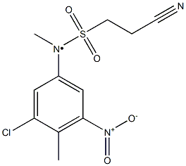 N-(3-chloro-4-methyl-5-nitrophenyl)-2-cyano-N-methylethane-1-sulfonamido Struktur