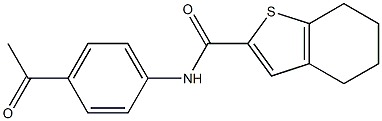 N-(4-acetylphenyl)-4,5,6,7-tetrahydro-1-benzothiophene-2-carboxamide Struktur