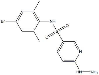 N-(4-bromo-2,6-dimethylphenyl)-6-hydrazinylpyridine-3-sulfonamide Struktur