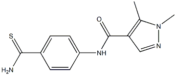 N-(4-carbamothioylphenyl)-1,5-dimethyl-1H-pyrazole-4-carboxamide Struktur