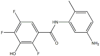 N-(5-amino-2-methylphenyl)-2,4,5-trifluoro-3-hydroxybenzamide Struktur