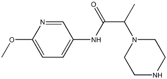 N-(6-methoxypyridin-3-yl)-2-(piperazin-1-yl)propanamide Struktur