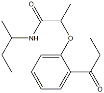 N-(butan-2-yl)-2-(2-propanoylphenoxy)propanamide Struktur