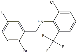 N-[(2-bromo-5-fluorophenyl)methyl]-2-chloro-6-(trifluoromethyl)aniline Struktur