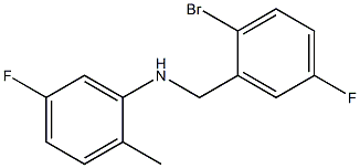 N-[(2-bromo-5-fluorophenyl)methyl]-5-fluoro-2-methylaniline Struktur