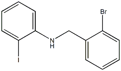 N-[(2-bromophenyl)methyl]-2-iodoaniline Struktur