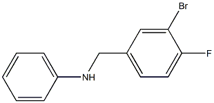 N-[(3-bromo-4-fluorophenyl)methyl]aniline Struktur