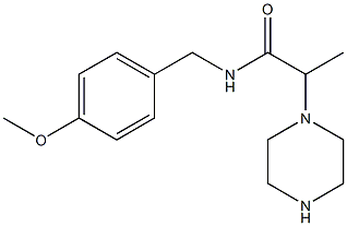 N-[(4-methoxyphenyl)methyl]-2-(piperazin-1-yl)propanamide Struktur