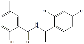 N-[1-(2,4-dichlorophenyl)ethyl]-2-hydroxy-5-methylbenzamide Struktur