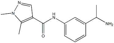 N-[3-(1-aminoethyl)phenyl]-1,5-dimethyl-1H-pyrazole-4-carboxamide Struktur