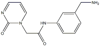 N-[3-(aminomethyl)phenyl]-2-(2-oxopyrimidin-1(2H)-yl)acetamide Struktur