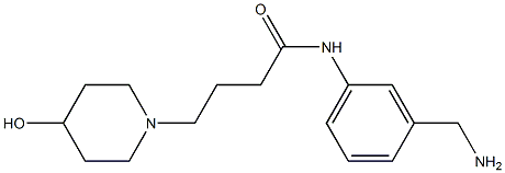 N-[3-(aminomethyl)phenyl]-4-(4-hydroxypiperidin-1-yl)butanamide Struktur