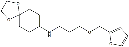 N-[3-(furan-2-ylmethoxy)propyl]-1,4-dioxaspiro[4.5]decan-8-amine Struktur