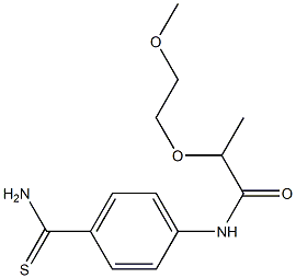 N-[4-(aminocarbonothioyl)phenyl]-2-(2-methoxyethoxy)propanamide Struktur