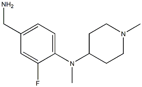 N-[4-(aminomethyl)-2-fluorophenyl]-N,1-dimethylpiperidin-4-amine Struktur