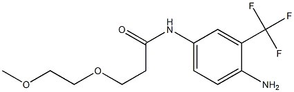 N-[4-amino-3-(trifluoromethyl)phenyl]-3-(2-methoxyethoxy)propanamide Struktur