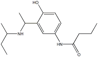 N-{3-[1-(butan-2-ylamino)ethyl]-4-hydroxyphenyl}butanamide Struktur