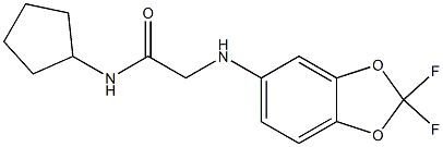 N-cyclopentyl-2-[(2,2-difluoro-2H-1,3-benzodioxol-5-yl)amino]acetamide Struktur