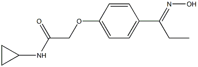 N-cyclopropyl-2-{4-[(1E)-N-hydroxypropanimidoyl]phenoxy}acetamide Struktur