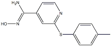 N'-hydroxy-2-[(4-methylphenyl)sulfanyl]pyridine-4-carboximidamide Struktur