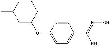 N'-hydroxy-6-[(3-methylcyclohexyl)oxy]pyridine-3-carboximidamide Struktur