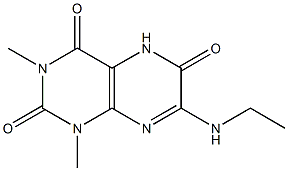 2,4,6(3H)-Pteridinetrione,  7-(ethylamino)-1,5-dihydro-1,3-dimethyl- Struktur