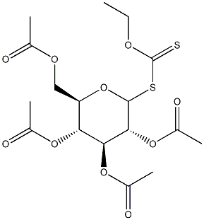 2,3,4,6-Tetra-O-acetyl--D-glucopyranosyl Ethylxanthate Struktur