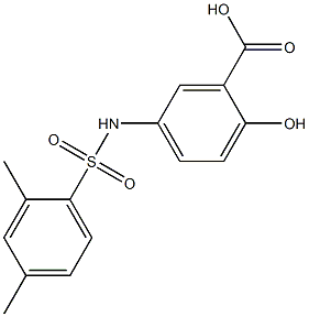 5-{[(2,4-dimethylphenyl)sulfonyl]amino}-2-hydroxybenzoic acid Struktur