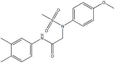 N-(3,4-dimethylphenyl)-2-[4-methoxy(methylsulfonyl)anilino]acetamide Struktur