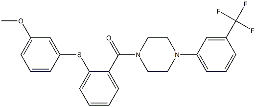 methyl 3-{[2-({4-[3-(trifluoromethyl)phenyl]-1-piperazinyl}carbonyl)phenyl]sulfanyl}phenyl ether Struktur