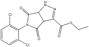 ethyl 5-(2,6-dichlorophenyl)-4,6-dioxo-1,3a,4,5,6,6a-hexahydropyrrolo[3,4-c]pyrazole-3-carboxylate Struktur