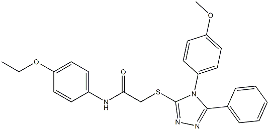 N-(4-ethoxyphenyl)-2-{[4-(4-methoxyphenyl)-5-phenyl-4H-1,2,4-triazol-3-yl]sulfanyl}acetamide Struktur