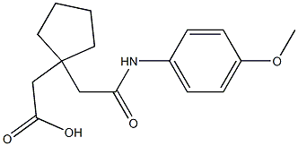 {1-[2-(4-methoxyanilino)-2-oxoethyl]cyclopentyl}acetic acid Struktur