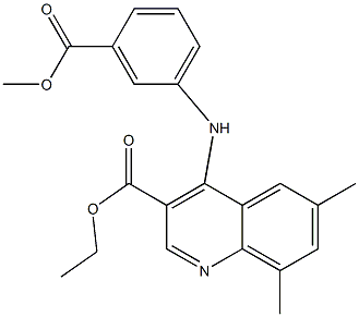 ethyl 4-[3-(methoxycarbonyl)anilino]-6,8-dimethyl-3-quinolinecarboxylate Struktur