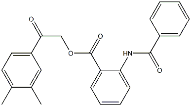 2-(3,4-dimethylphenyl)-2-oxoethyl 2-(benzoylamino)benzoate Struktur