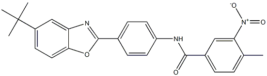 N-[4-(5-tert-butyl-1,3-benzoxazol-2-yl)phenyl]-3-nitro-4-methylbenzamide Struktur