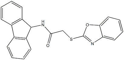 2-(1,3-benzoxazol-2-ylsulfanyl)-N-(9H-fluoren-9-yl)acetamide Struktur