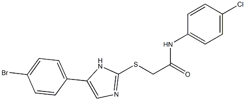 2-{[5-(4-bromophenyl)-1H-imidazol-2-yl]sulfanyl}-N-(4-chlorophenyl)acetamide Struktur