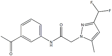 N-(3-acetylphenyl)-2-[3-(difluoromethyl)-5-methyl-1H-pyrazol-1-yl]acetamide Struktur