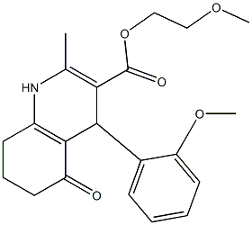 2-(methyloxy)ethyl 2-methyl-4-[2-(methyloxy)phenyl]-5-oxo-1,4,5,6,7,8-hexahydroquinoline-3-carboxylate Struktur