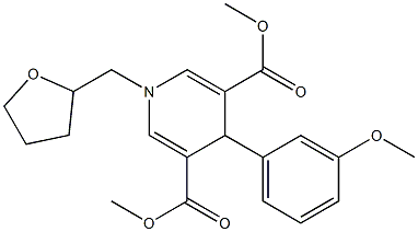 dimethyl 4-(3-methoxyphenyl)-1-(tetrahydro-2-furanylmethyl)-1,4-dihydro-3,5-pyridinedicarboxylate Struktur