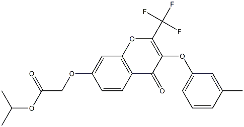 isopropyl {[3-(3-methylphenoxy)-4-oxo-2-(trifluoromethyl)-4H-chromen-7-yl]oxy}acetate Struktur